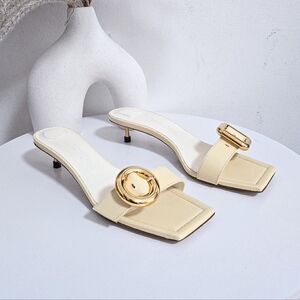 Jacquemus geometric buckle  mule slides  Les Sandales Regalo Basses Size…